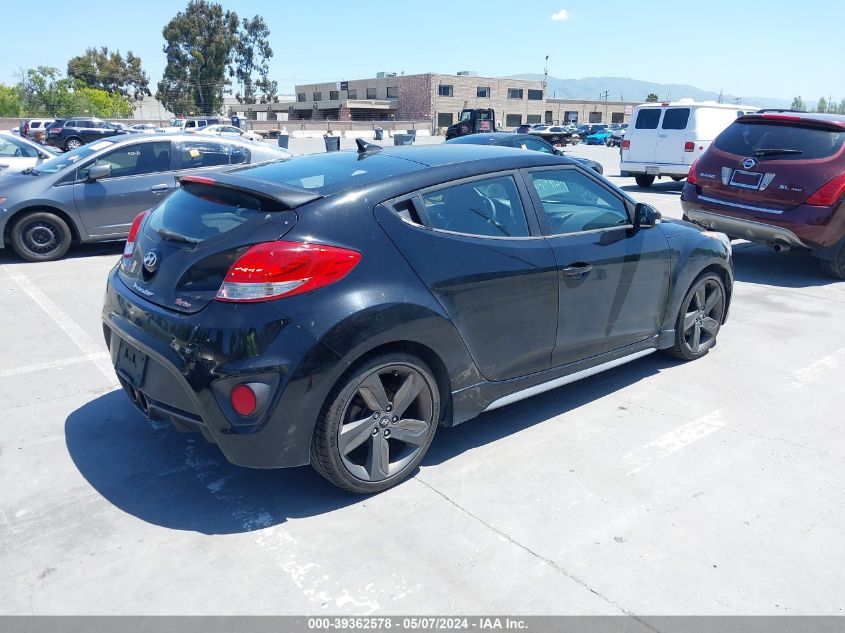 2013 Hyundai Veloster Turbo W/Blue VIN: KMHTC6AE9DU112341 Lot: 39362578