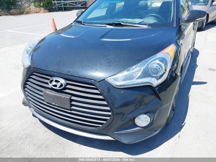 2013 HYUNDAI VELOSTER TURBO W/BLUE - KMHTC6AE9DU112341