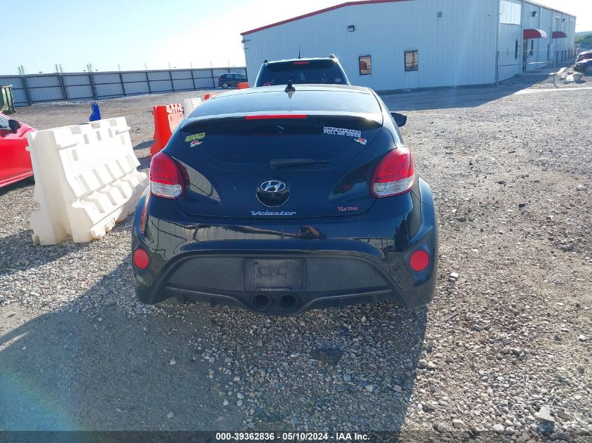 2014 Hyundai Veloster Turbo W/Blue VIN: KMHTC6AE5EU207125 Lot: 39362836