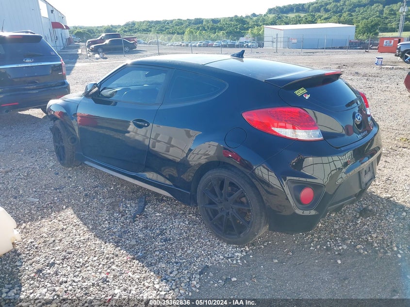 2014 Hyundai Veloster Turbo W/Blue VIN: KMHTC6AE5EU207125 Lot: 39362836