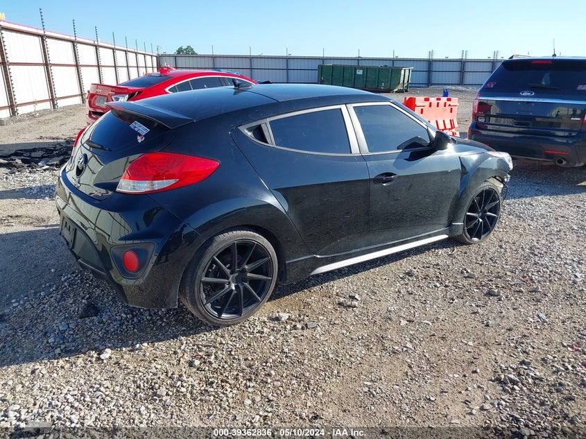 2014 Hyundai Veloster Turbo W/Blue VIN: KMHTC6AE5EU207125 Lot: 39362836