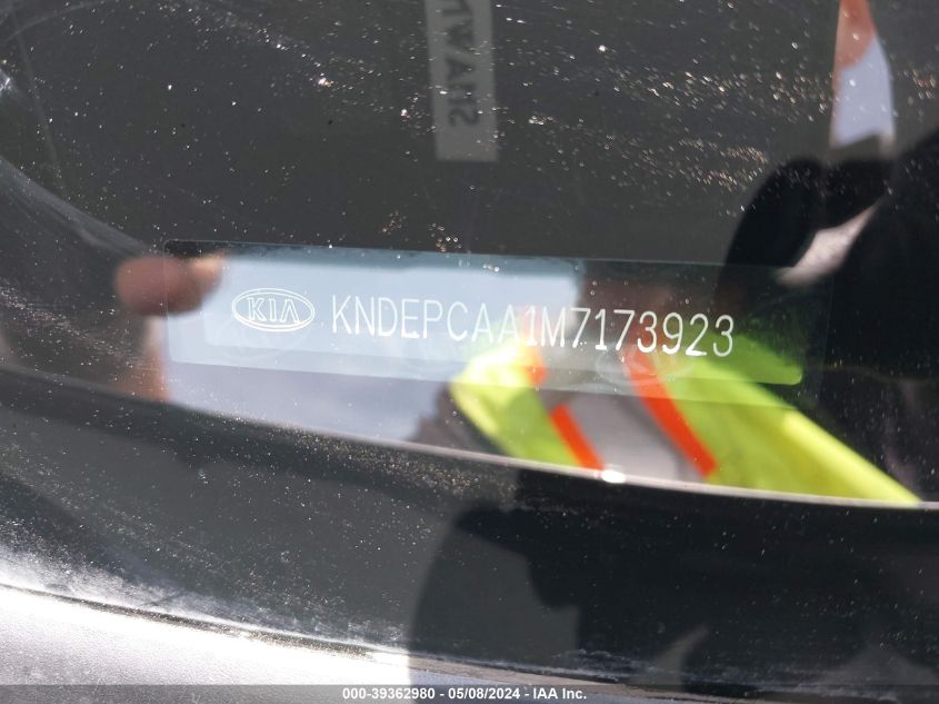 2021 Kia Seltos Lx VIN: KNDEPCAA1M7173923 Lot: 39362980