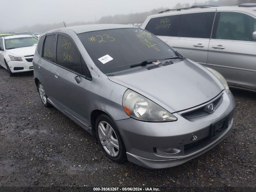 2007 Honda Fit Sport VIN: JHMGD376X7S041618 Lot: 39363267