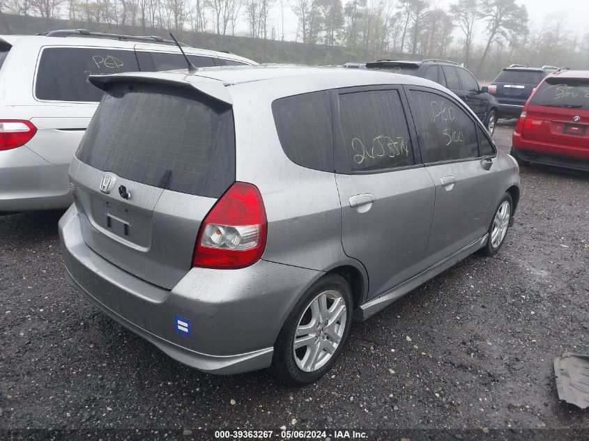 2007 Honda Fit Sport VIN: JHMGD376X7S041618 Lot: 39363267