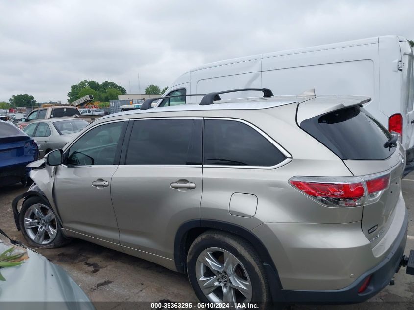 2016 Toyota Highlander Limited V6 VIN: 5TDDKRFH5GS263797 Lot: 39363295