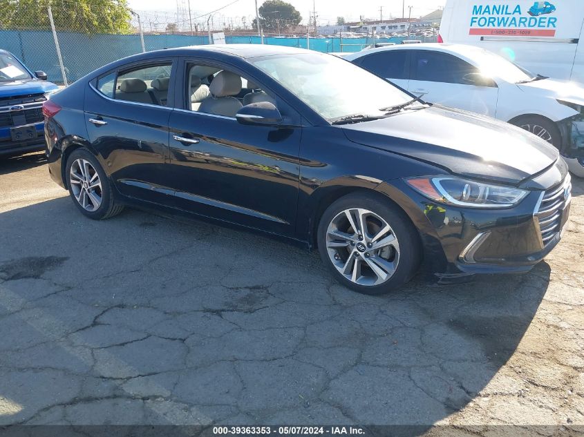 2017 Hyundai Elantra Limited VIN: KMHD84LF0HU105378 Lot: 39363353