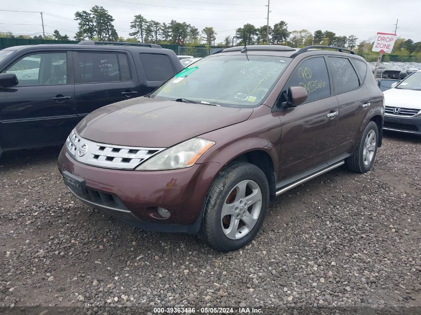 2003 Nissan Murano Sl VIN: JN8AZ08W03W231019 Lot: 39363486