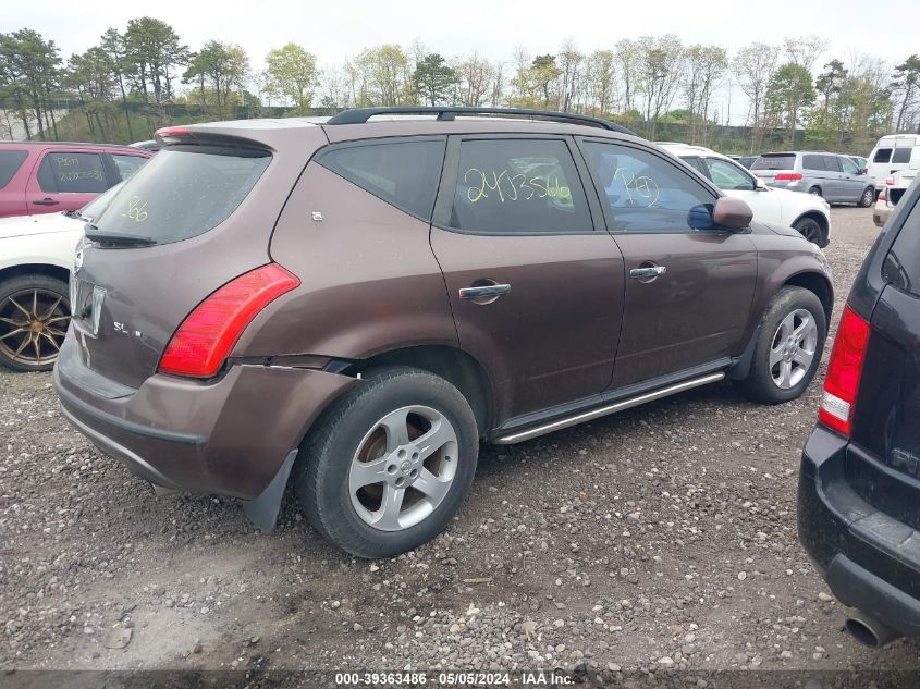 2003 Nissan Murano Sl VIN: JN8AZ08W03W231019 Lot: 39363486