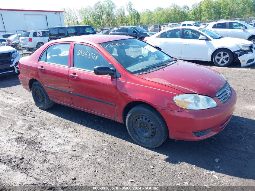 2003 Toyota Corolla Ce VIN: 2T1BR32E43C161115 Lot: 39363578