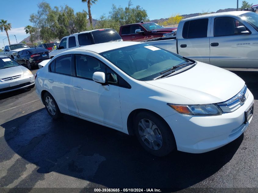 2012 Honda Civic Hybrid VIN: JHMFB4F25CS005447 Lot: 39363685