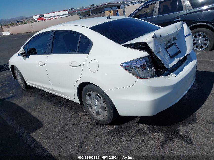 2012 Honda Civic Hybrid VIN: JHMFB4F25CS005447 Lot: 39363685