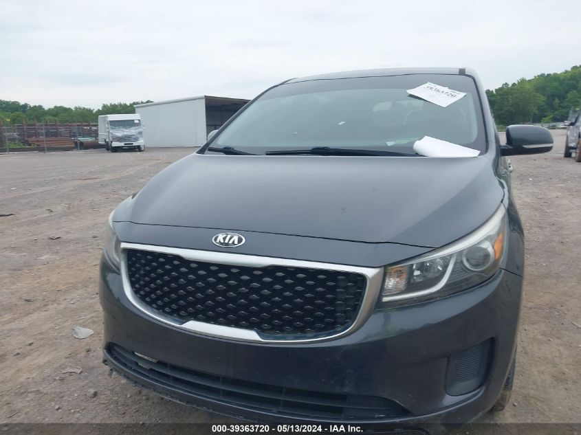 2016 Kia Sedona Lx VIN: KNDMB5C18G6165279 Lot: 39363720