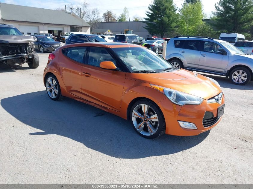 2013 Hyundai Veloster Base W/Black VIN: KMHTC6AD0DU142996 Lot: 39363921