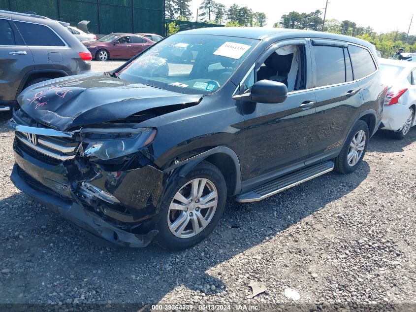 2016 Honda Pilot Lx VIN: 5FNYF6H16GB069207 Lot: 39364339