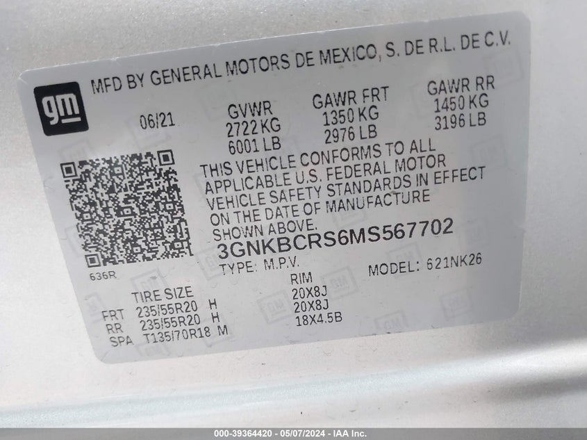 2021 CHEVROLET BLAZER 2LT - 3GNKBCRS6MS567702