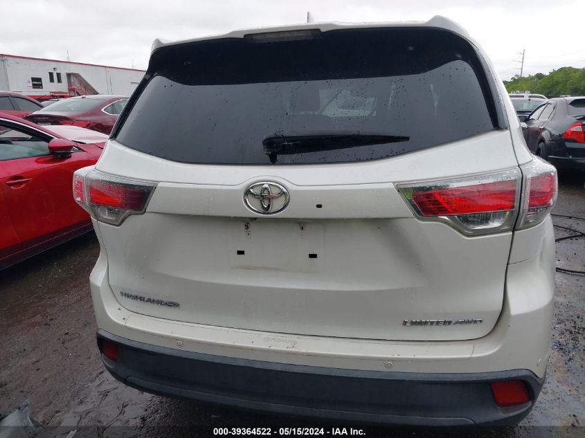 2015 Toyota Highlander Limited Platinum V6 VIN: 5TDDKRFH1FS153876 Lot: 39364522