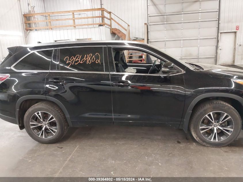 2016 Toyota Highlander Xle V6 VIN: 5TDJKRFH9GS253177 Lot: 39364802
