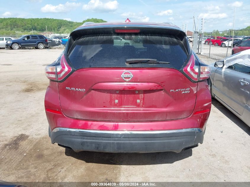 2015 Nissan Murano Platinum VIN: 5N1AZ2MH1FN213200 Lot: 39364839