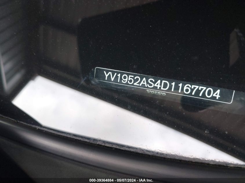 2013 VOLVO S80 3.2/3.2 PLATINUM/3.2 PREMIER PLUS YV1952AS4D1167704