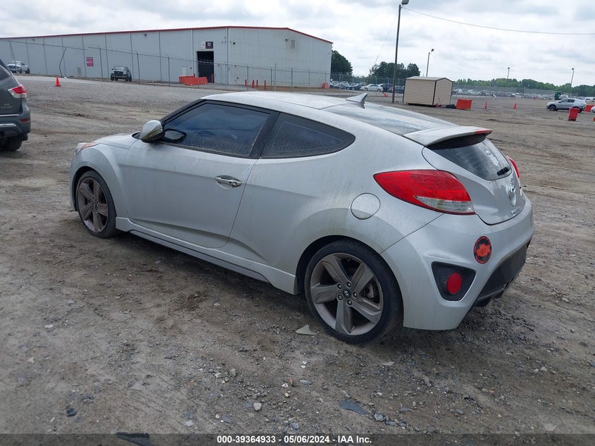 2014 Hyundai Veloster Turbo W/Blue VIN: KMHTC6AEXEU208447 Lot: 39364933