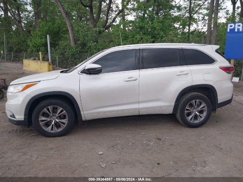 2014 Toyota Highlander Xle V6 VIN: 5TDKKRFH5ES009091 Lot: 39364957