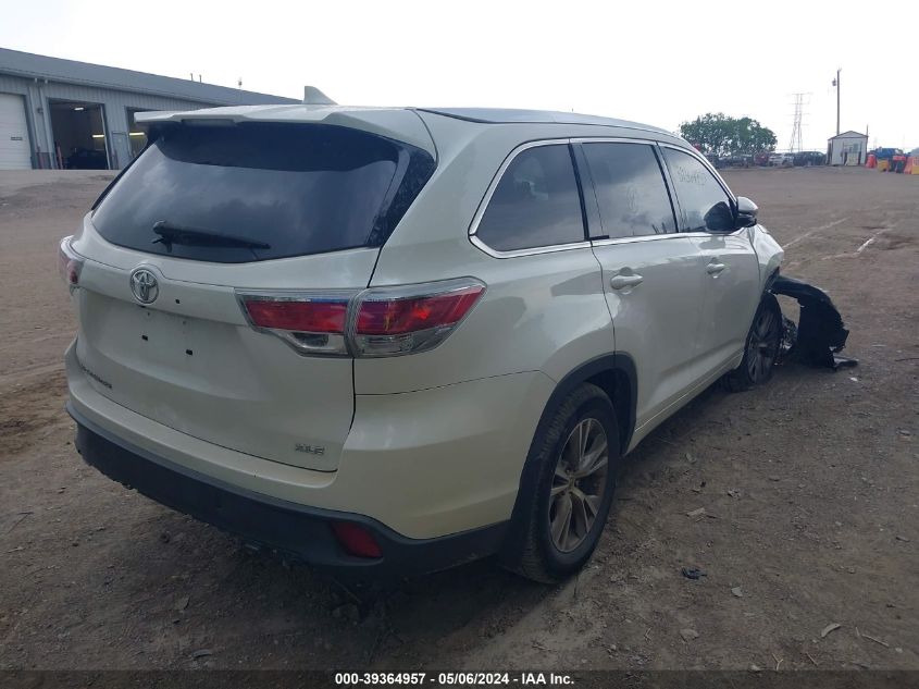 2014 Toyota Highlander Xle V6 VIN: 5TDKKRFH5ES009091 Lot: 39364957