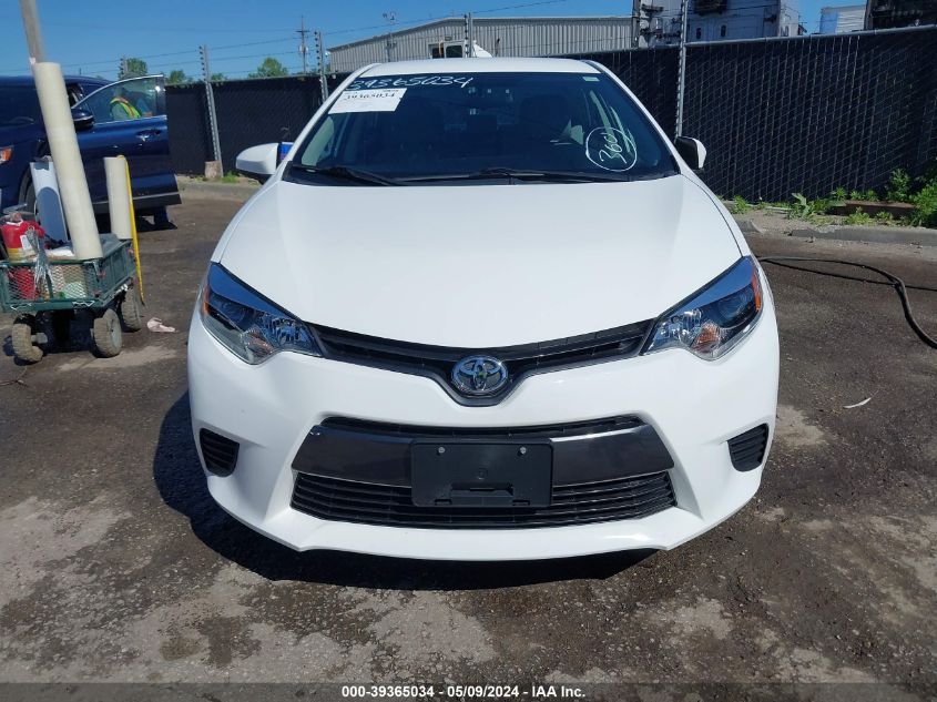 2015 Toyota Corolla Le VIN: 2T1BURHE6FC350524 Lot: 39365034