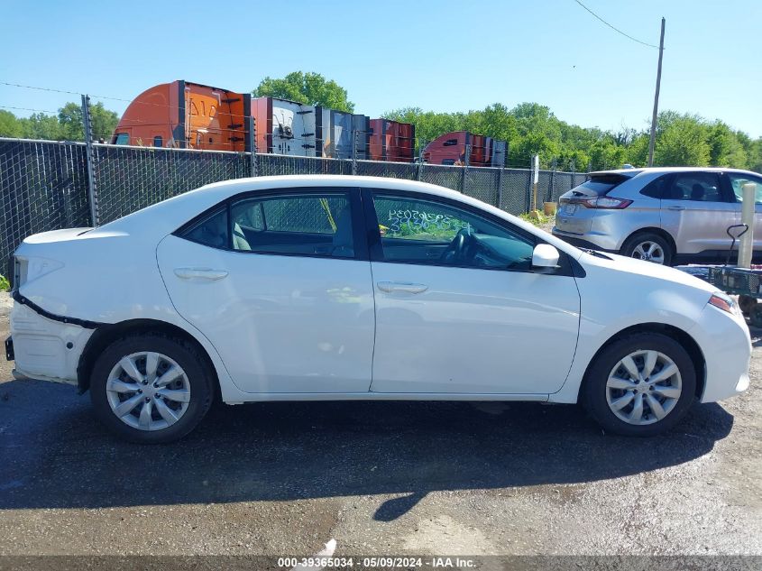 2015 Toyota Corolla Le VIN: 2T1BURHE6FC350524 Lot: 39365034