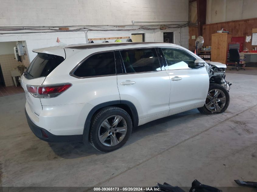 2015 Toyota Highlander Limited V6 VIN: 5TDDKRFH3FS085015 Lot: 39365173