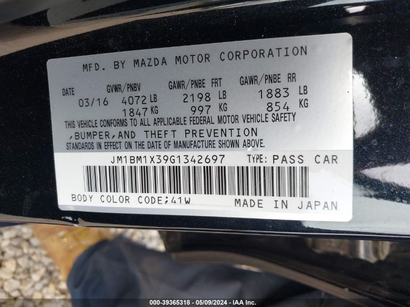 2016 MAZDA MAZDA3 S GRAND TOURING - JM1BM1X39G1342697