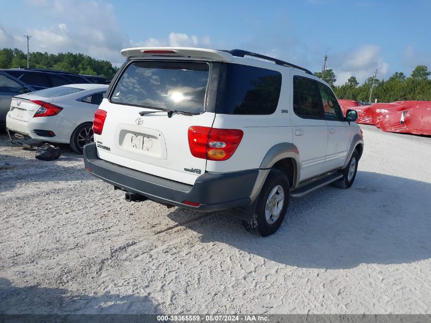 2002 Toyota Sequoia Sr5 V8 VIN: 5TDZT34AX2S087425 Lot: 39365559