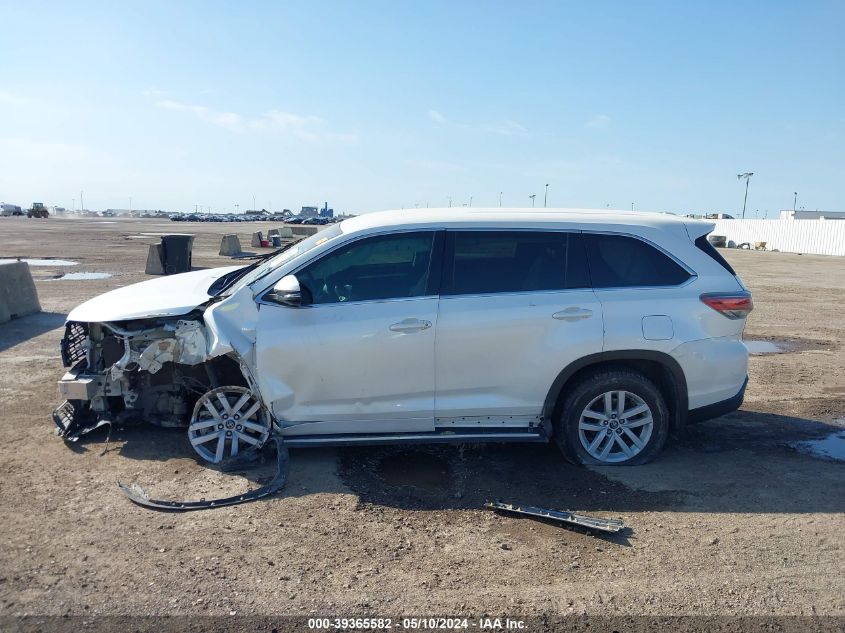 2016 Toyota Highlander Le VIN: 5TDZARFH5GS020709 Lot: 39365582