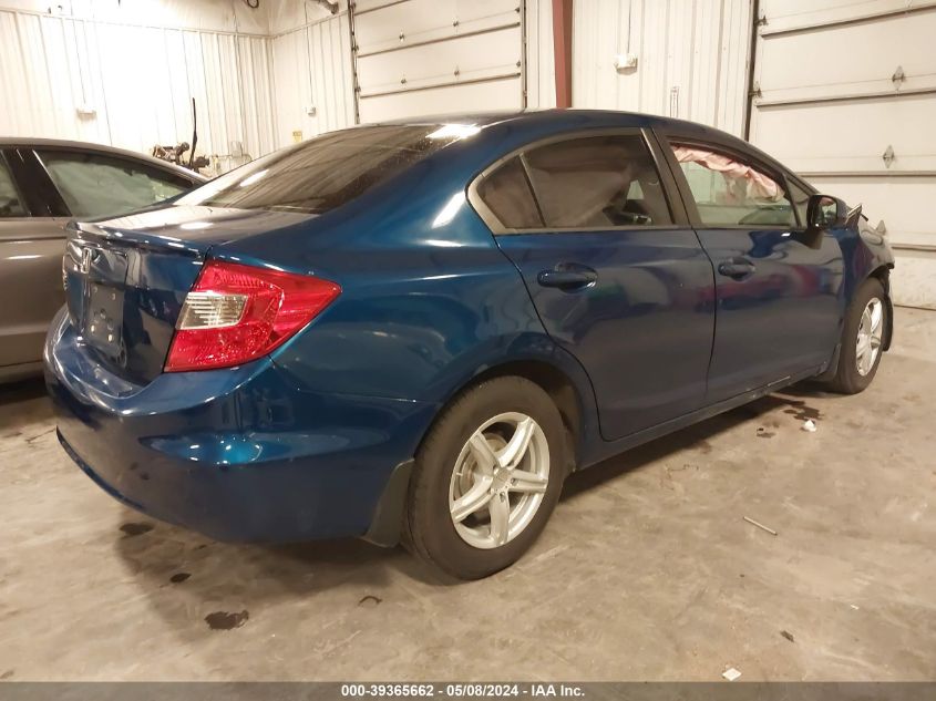 2012 Honda Civic Lx VIN: 2HGFB2F58CH582451 Lot: 39365662