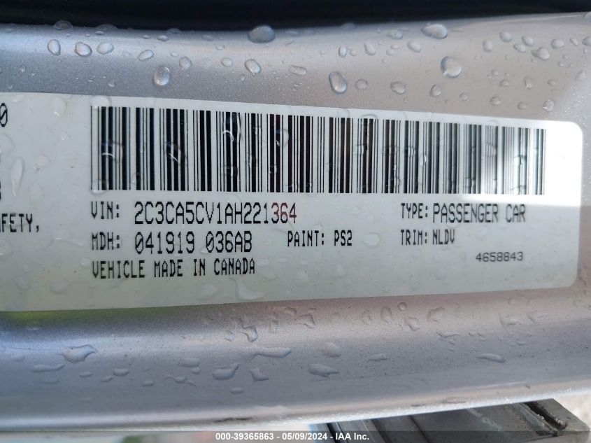 2010 Chrysler 300 Touring/Signature Series/Executive Series VIN: 2C3CA5CV1AH221364 Lot: 39365863