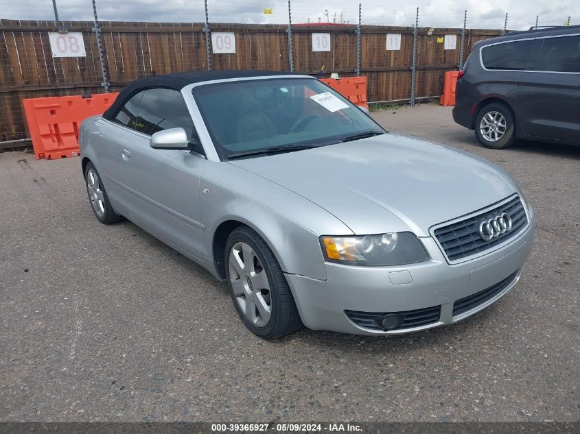 2005 Audi A4 1.8T VIN: WAUAC48HX5K019340 Lot: 39365927