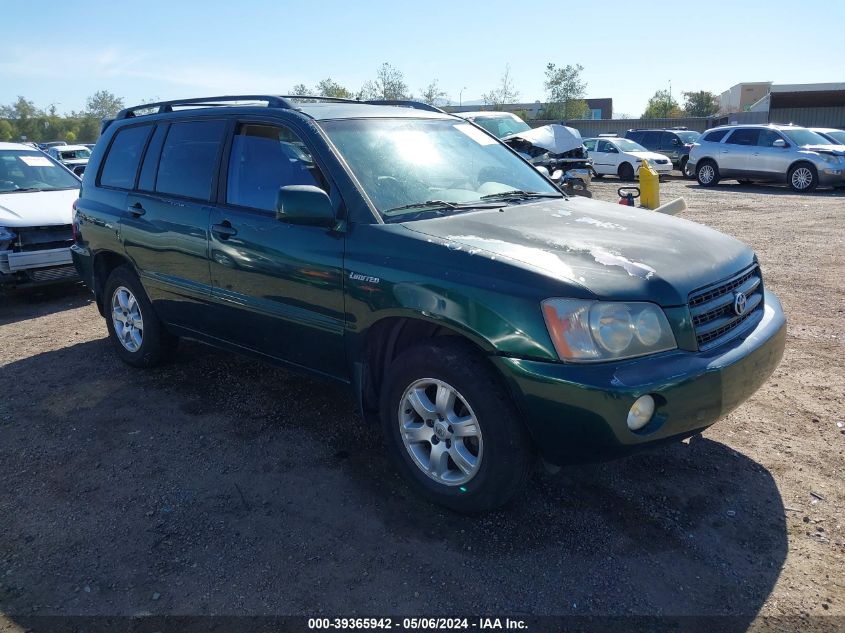 2001 Toyota Highlander V6 VIN: JTEGF21A110009237 Lot: 39365942