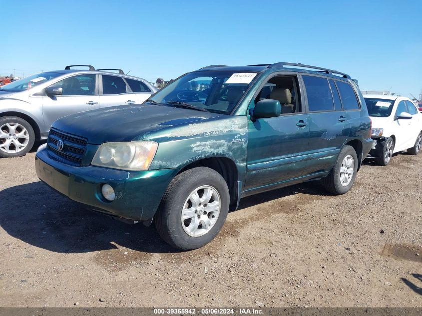 2001 Toyota Highlander V6 VIN: JTEGF21A110009237 Lot: 39365942