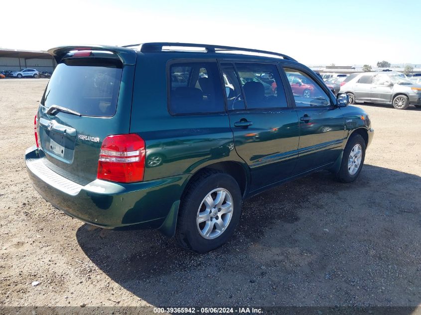 2001 Toyota Highlander V6 VIN: JTEGF21A110009237 Lot: 39365942