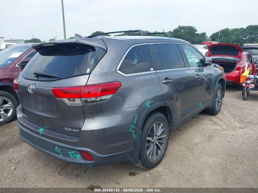 2019 Toyota Highlander Xle VIN: 5TDJZRFH9KS569957 Lot: 39366125