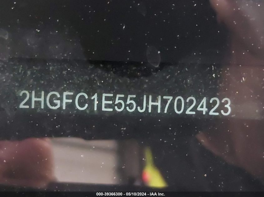 2018 Honda Civic Si VIN: 2HGFC1E55JH702423 Lot: 39366300