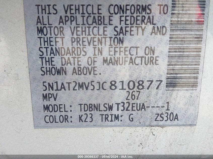 2018 NISSAN ROGUE SL - 5N1AT2MV5JC810877