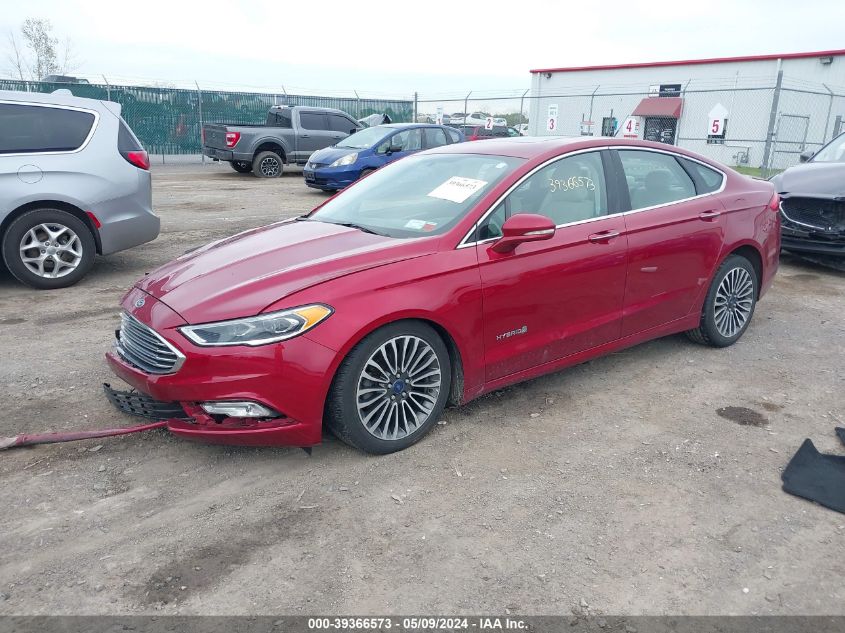 2017 Ford Fusion Hybrid Titanium VIN: 3FA6P0RU6HR360497 Lot: 39366573