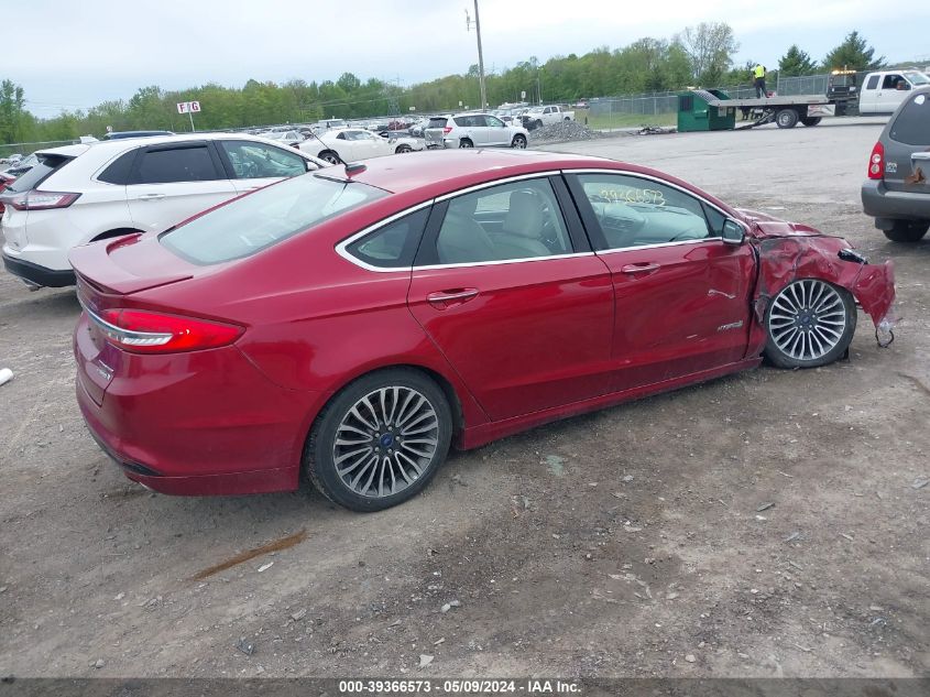 2017 Ford Fusion Hybrid Titanium VIN: 3FA6P0RU6HR360497 Lot: 39366573