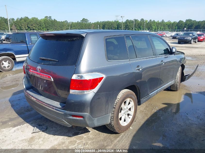 2013 Toyota Highlander Base V6 VIN: 5TDZK3EH5DS122356 Lot: 39366655