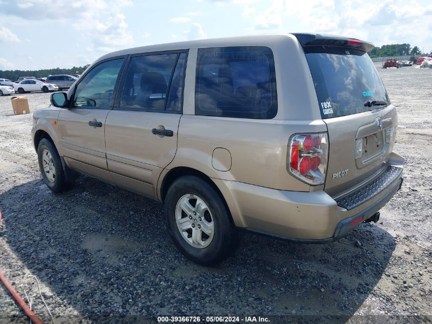 2006 Honda Pilot Lx VIN: 5FNYF28136B048452 Lot: 39366726