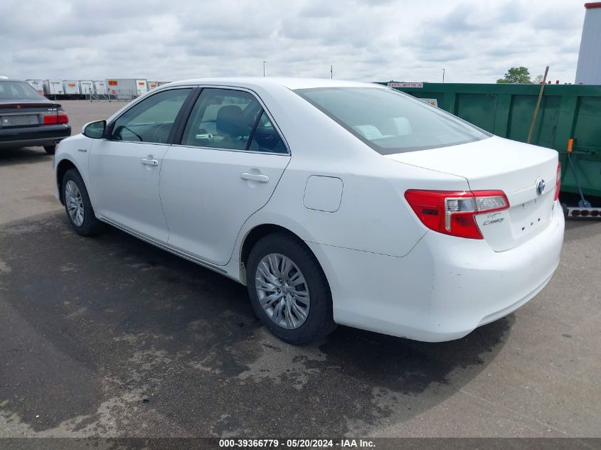 2012 Toyota Camry Hybrid Le VIN: 4T1BD1FK4CU058052 Lot: 39366779