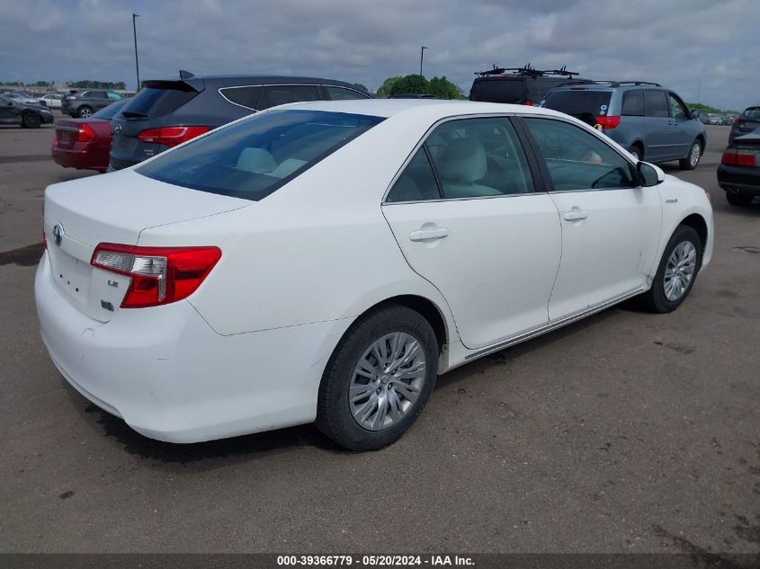 2012 Toyota Camry Hybrid Le VIN: 4T1BD1FK4CU058052 Lot: 39366779