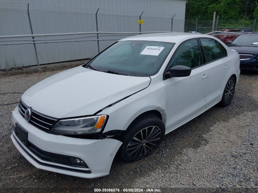 2016 Volkswagen Jetta 1.8T Sport VIN: 3VWD17AJ0GM419033 Lot: 39366876