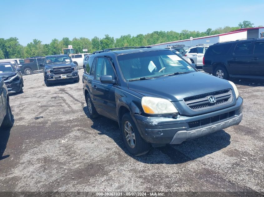 2005 Honda Pilot Ex-L VIN: 5FNYF18545B005122 Lot: 39367031