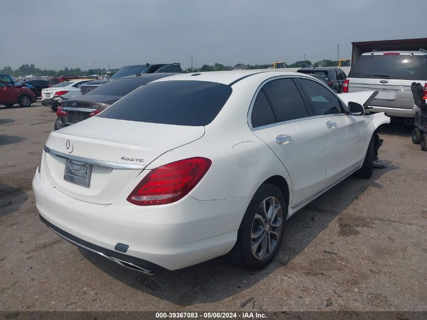 2015 Mercedes-Benz C 300 4Matic/Luxury 4Matic/Sport 4Matic VIN: 55SWF4KB9FU002398 Lot: 39367083